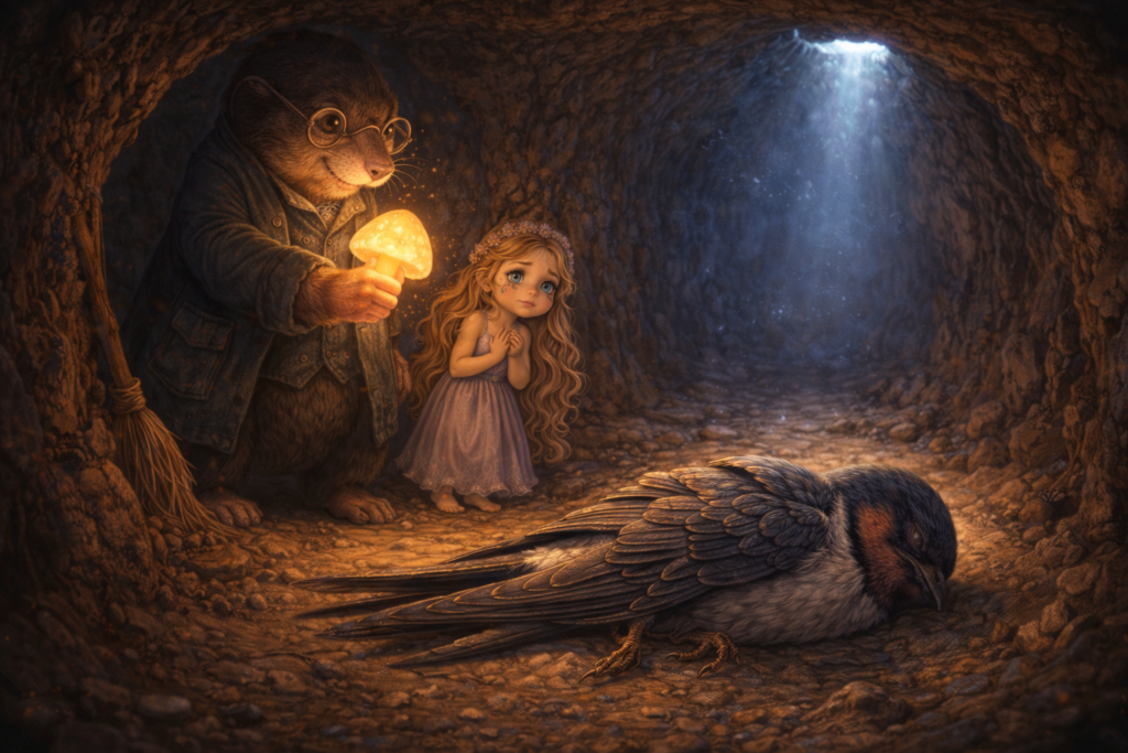 Казка «Дюймовочка» Ганса Крістіана Андерсена  читайте онлайн казку з малюнками українською