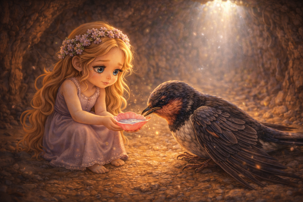 Казка «Дюймовочка» Ганса Крістіана Андерсена  читайте онлайн казку з малюнками українською